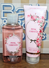 Bath Body Works Pink Chiffon Cream Body Wash Set of 2 New