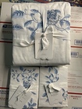 Pottery Barn LOVE SHACK FANCY BLUE ROSE Full Queen Duvet  2 Euro Shams NEW NEW
