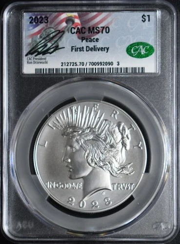 2023 Peace Dollar CAC MS70 First Delivery