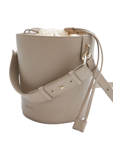 J.W. ANDERSON Ash Leather Crossbody Bucket Bag Top Handle Shoulder Bag