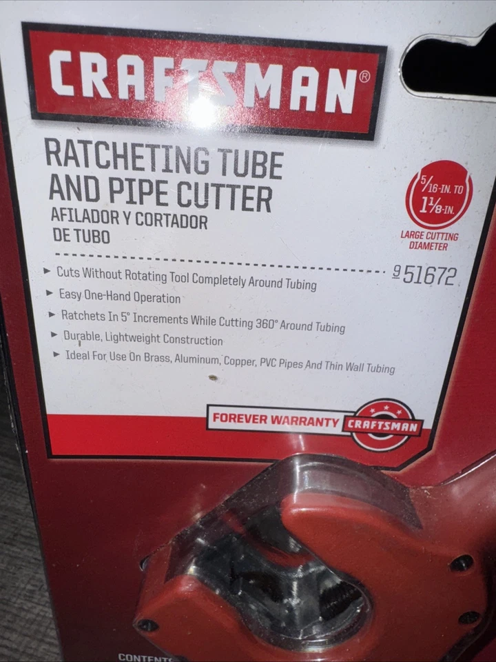 Sexy Sears Craftsman Nos Ratcheting Tube &Pipe Cutter 51672 Rare Red 1/8”-1-1/8” - Image 2 of 4
