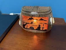 Fish Basket Table Lamp Resin Nightlight For Fisherman Man Cave THIS WORKS! 