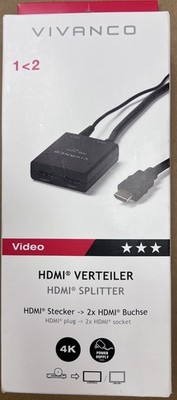 Splitter 1x2   4K, HDMI Stecker zu 2x Buchse, Netzteil
