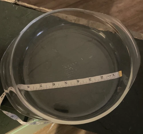 Vintage Glass PYREX #221 8-1/2 Inch Clear Deep Pie Cake Plate Pan Dish