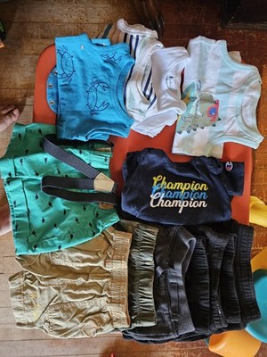 Champion Animal Print 8-Piece Outfit Set 3-6 Months Multicolor - Shirt, Shorts