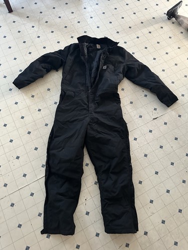 Carhartt Yukon Extremes Black Insulated Nylon Canvas Coveralls Size L