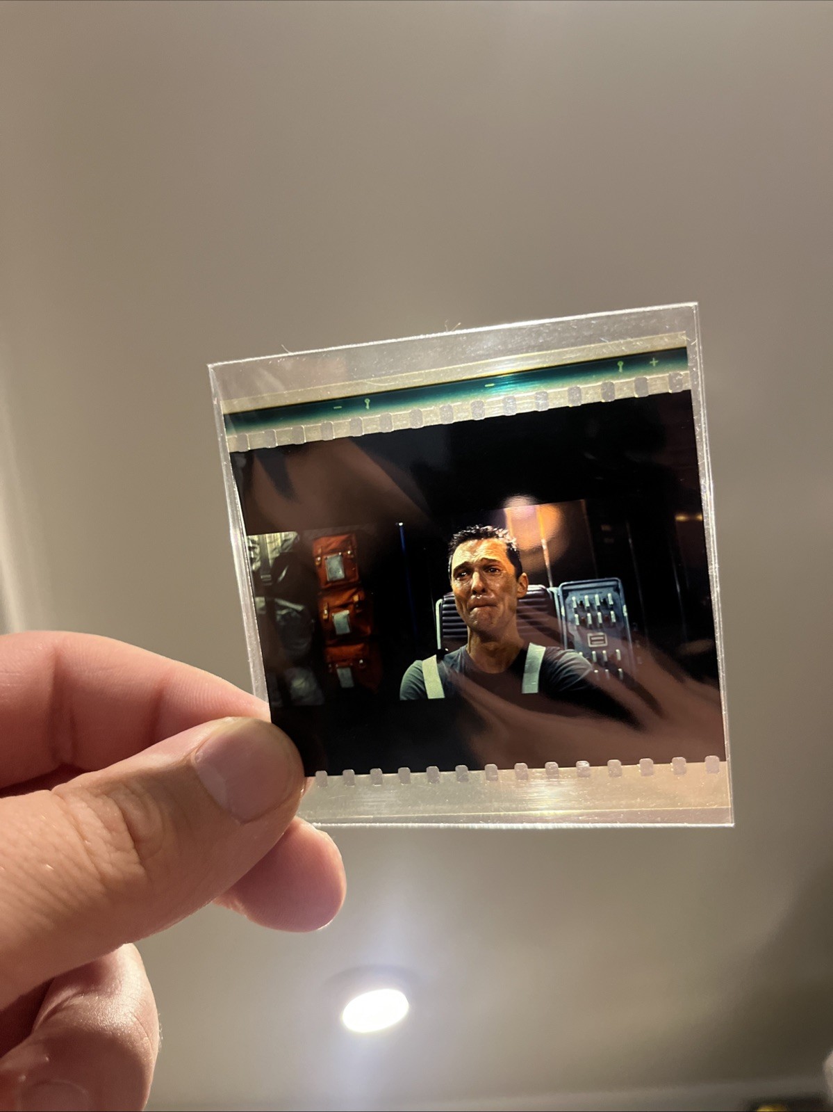 Interstellar movie 70mm imax film cell frame - coop crying in ship