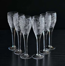 Neman Crystal 2 oz 60 ml) Crystal Liquer Glass Hand Cut Queen Lace, Set of 6