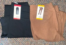 Matty M. Stretch Pull-On Straight Leg Dress Pants Black  & TOBACCO 1716709