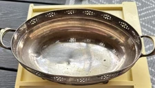 Antique Vintage Silver Plated EPNS Double Handled Bowl / Plate On Feet