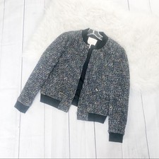 Rebecca Taylor Multi-Tweed Bomber Jacket Size 6 495