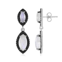 Regenbogen Mondstein Sterling Silber Ohrringe