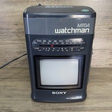 Sony Mega Watchman FD-510 Portable TV FM/AM Radio Vintage TESTED WORKING