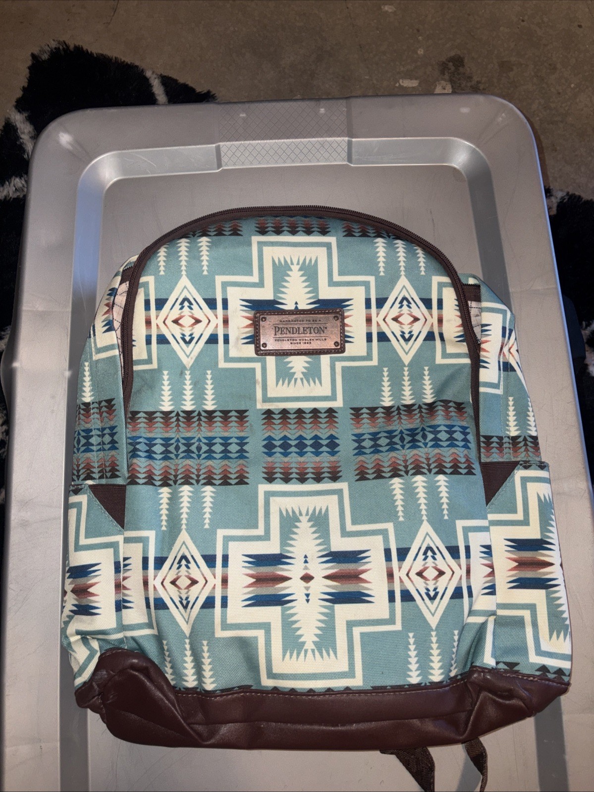 Pendleton Harding Aqua Tribal Pattern 17" Quality… - image 1