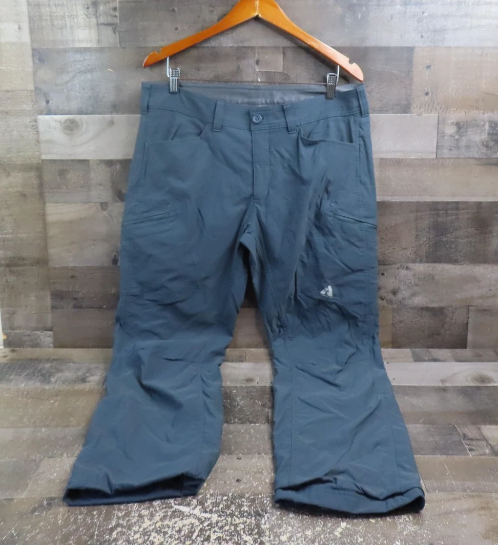 Eddie Bauer First Ascent Snow Pants Mens 36x31 Gray Softshell Fleece Lined Ski