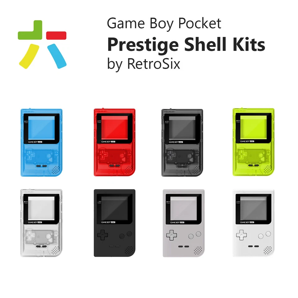 FÜR NINTENDO RetroSix IPS Q5 Gehäuse Set für Game Boy Pocket Shell GBP