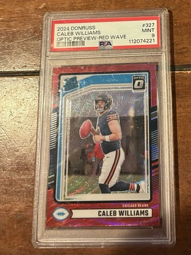 2024 Caleb Williams Donruss Optic Preview RC PSA 9 Red Wave Rated Rookie MT!