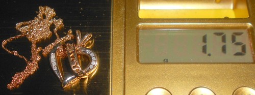 Diamond and 10K Gold Pendant + 10K Gold Necklace - Picture 5 of 5