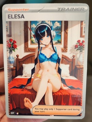 Elesa - Pokemon - Waifu - Goddess - DIY - Full Art - Glossy - Trainer Card