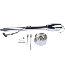 For 32" Steering Column Tilt Street Rod Floor Shift with Wheel Adapter No Key