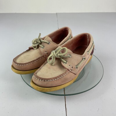Sebago Schuhe 3 rosa Damen Dockside Deck Boot Leder Schnürung