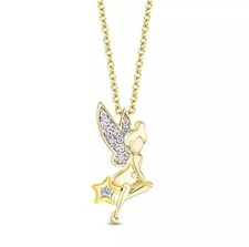 NEW Gold Plated Crystal Tinker Bell Fairy Necklace Pendant 2 - Great gift