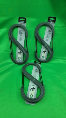 Lot of 3 Nite Ize SBP10-03-26BG Big S-Biner 100 LBS Carabiner Size #10, Gray