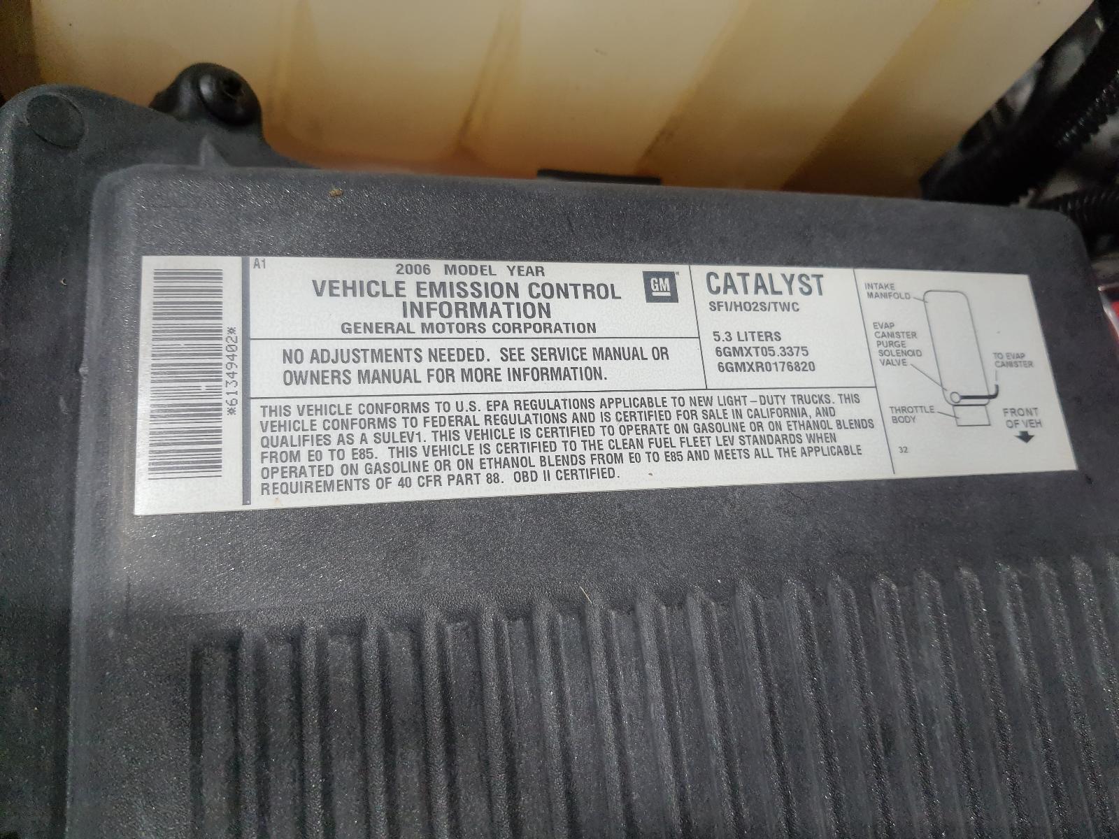 20052007 SILVERADO 1500 Engine 5.3L, FLEX FUEL VIN Z (8th digit, opt