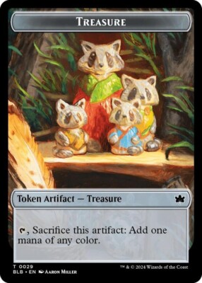 Beast (024) // Treasure Double-Sided Token MTG BLC 24//29 Token NM