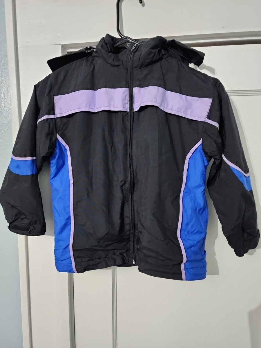 Vintage Starter Black Blue Purple Windbreaker Jacket Sz 6
