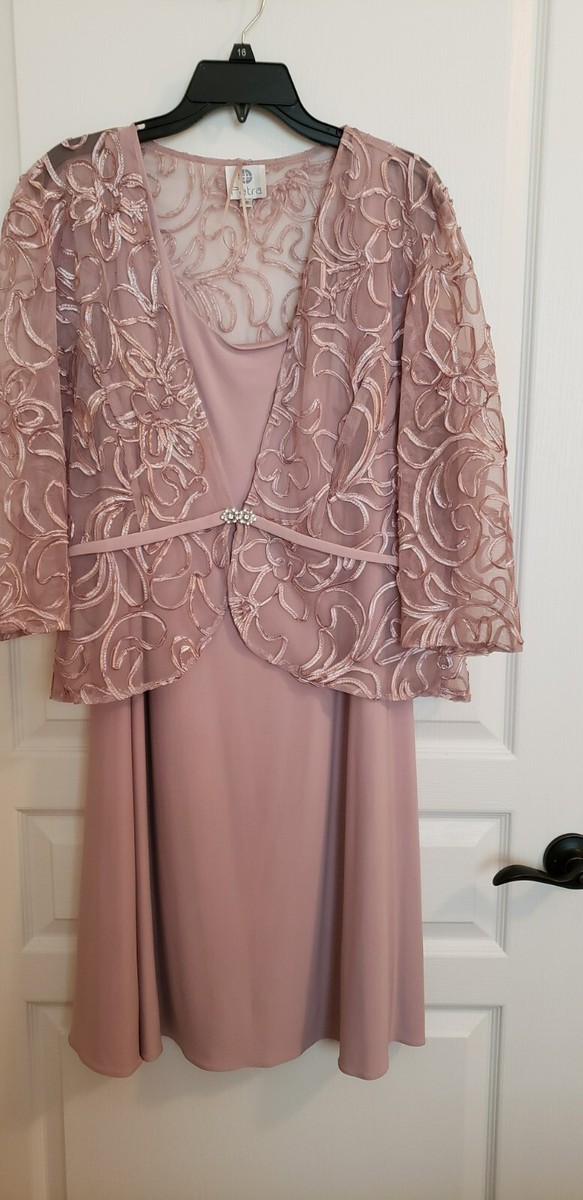 Woman's Sz 16 Dust Rose 2 Pc Mother's Day/Easter Dress w/Lace Jacket/Elegant  | eBay
