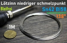 Lötzinn Lötdraht niedriger Schmelzpunkt solder wire löten Zinn Bleifrei Sn42Bi5