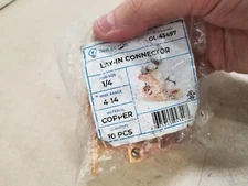 10 Pack OHLectric OL-43497 Copper Lay-in Connector 4-14 Wire Range 1/4" Stud