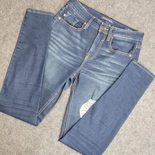 Vigoss Jeans Womens 24X29 Paisley Distressed High Rise Skinny Stretch Y2K Boho