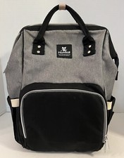 Hafmall Diaper Bag Backpack Baby Diaper Bag Gray Black w/Stroller Hooks