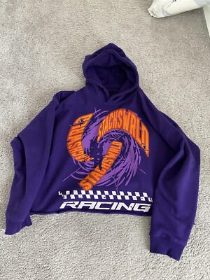 Stackio Stackswrld Stackswrld Cyclone Purple Hoodie Size Large Cropped | eBay