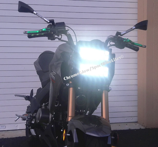 Kit de conversão de farol Kawasaki Z125 Pro barra de luz LED dupla; face black-out - Imagem 3 de 4