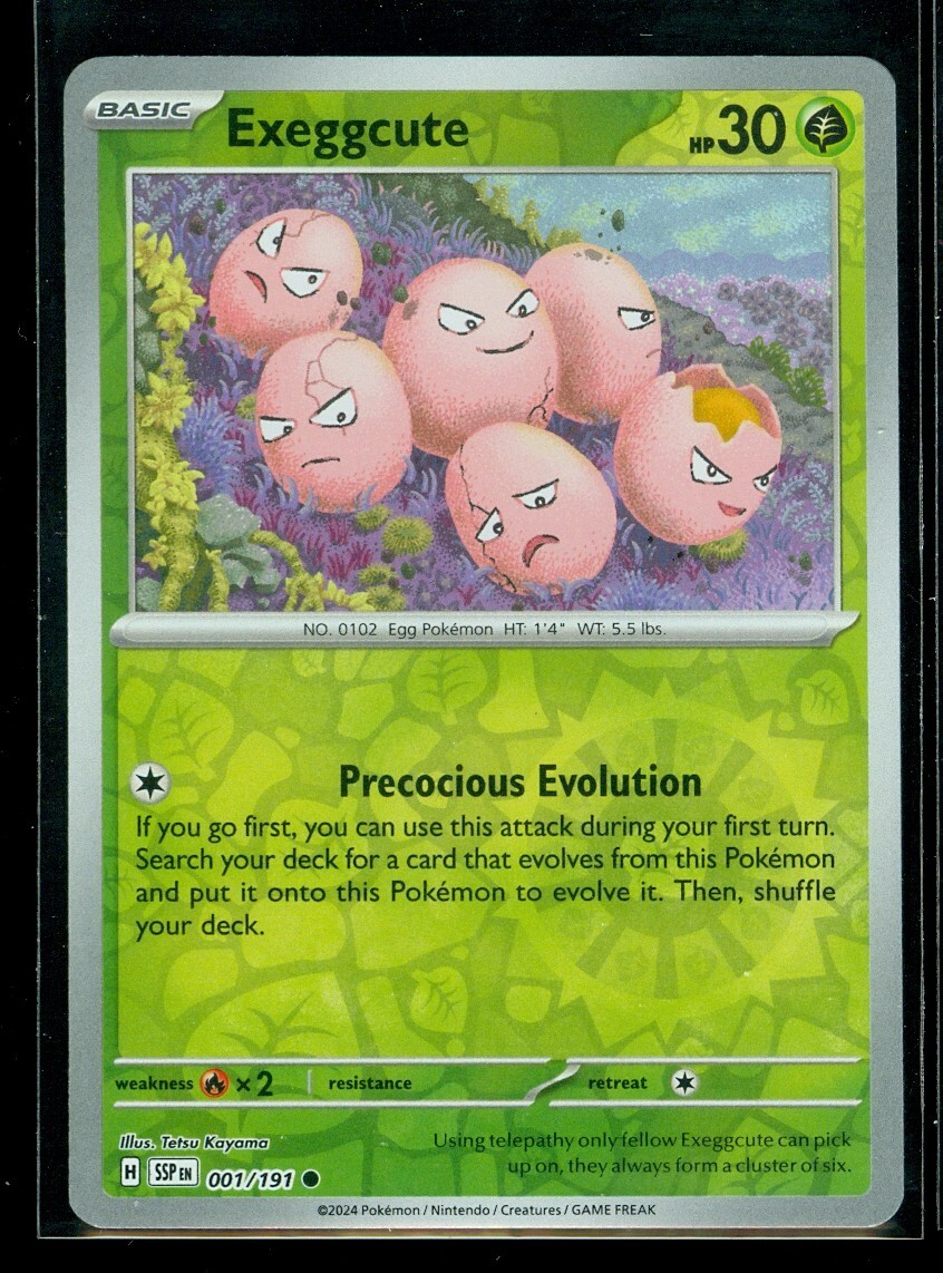 Pokemon EXEGGCUTE 001/191 - Surging Sparks - Rev Holo - - MINT