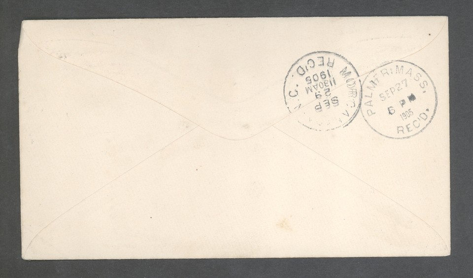 September 27, 1905 Williamsville MA to NC Dead Post Office