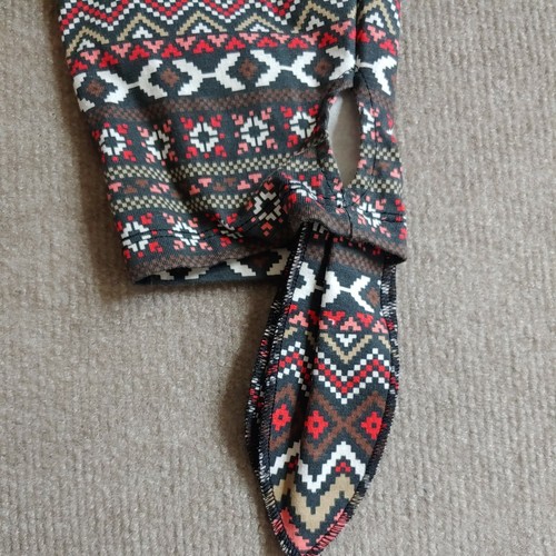 DG2 Diane Gilman Knit Capri Crop Side Tie Legging Womens Size S Aztec Design - Picture 3 of 6