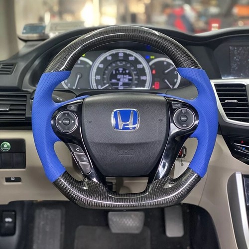 Real Carbon fiber Steering Wheel Fits For Honda Accord 9th 2013-2017 - Picture 1 of 5