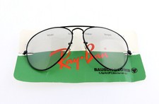 New Vintage B L RAY-BAN 62mm Black Aviator Sunglasses USA Unisex
