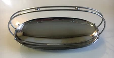 Vintage Shelton Ware NYC Oval chromed basket tidbit tray Very MCM 10.5 in. long