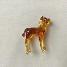 Vintage Red Ball Brand Miniature Glass Animal Figurine - Amber Horse