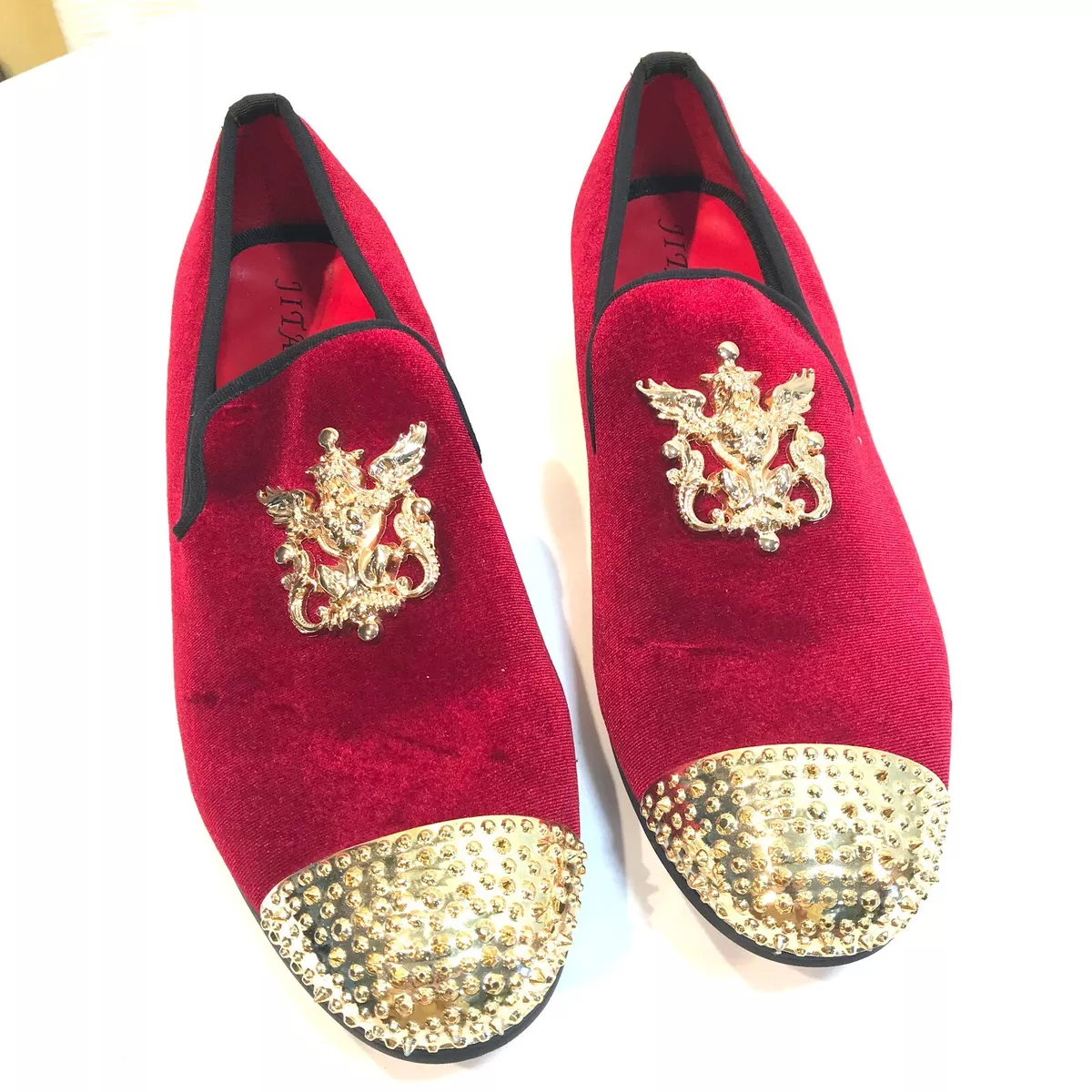 Red and gold mens dress best sale shoes