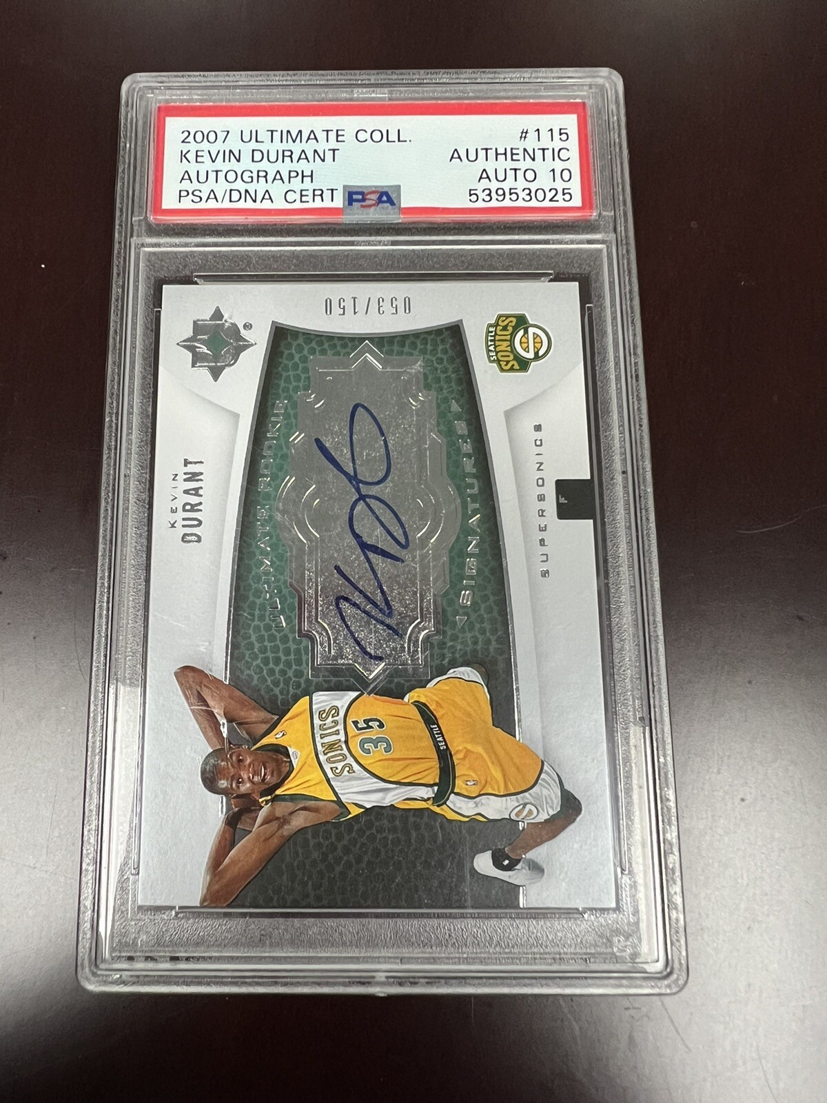 2007 ULTIMATE COLLECTION KEVIN DURANT AUTO PSA Auto 10 Authentic /150 ROOKIE RC