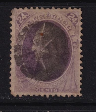 1870 Winfield Scott Sc 153 used 24c purple circle of wedges cancel CV $225 (P2