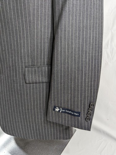 New No Tags No 41R Hart Schaffner Marx 1887 Wool Blazer Jacket Pin Charcoal - Picture 4 of 9