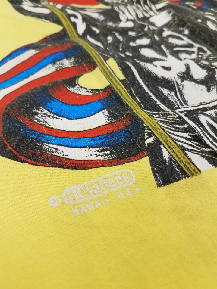 Camiseta británica vintage Hawaiian Pride amarilla grande hecha en EE. UU. Original 80’ Cool Foto 3 de 4