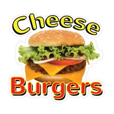 Food Truck Decals Cheese Burger Restaurant & Food Concession Sign Yellow